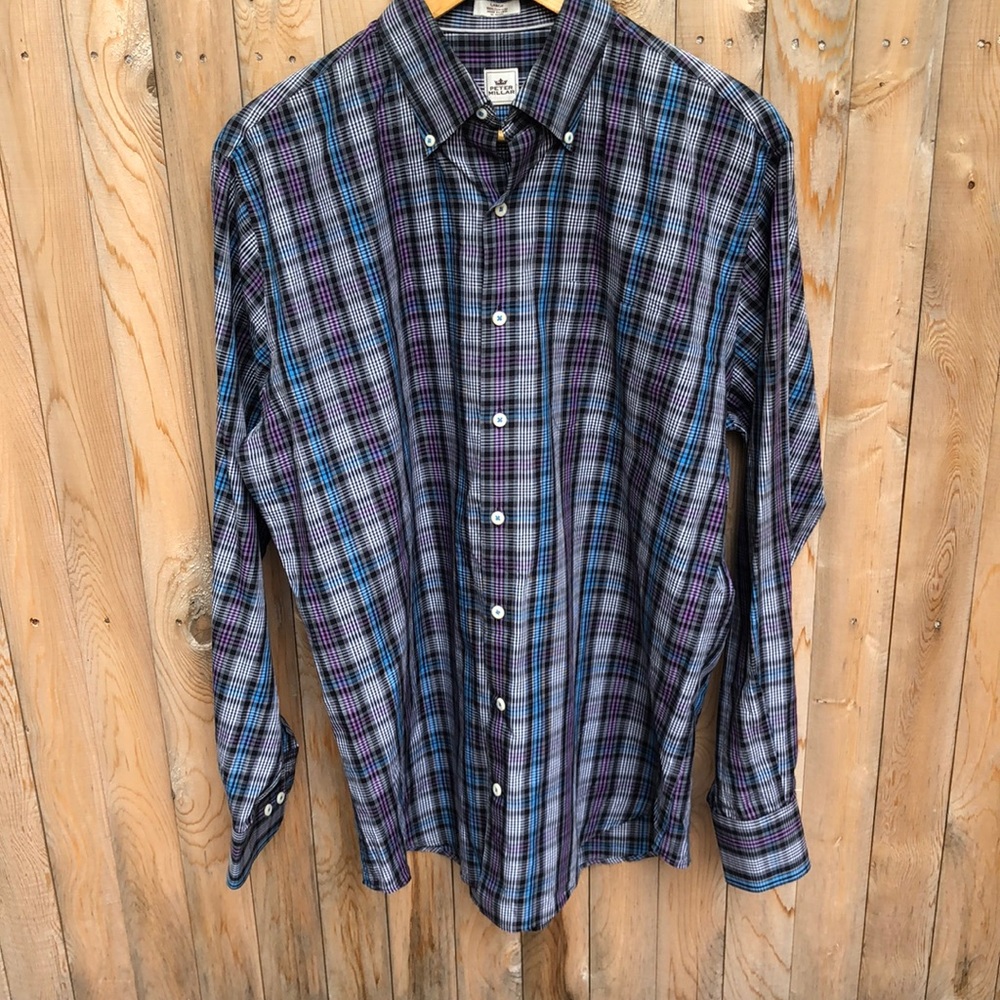 Peter Millar 100% cotton buttoned down shirt Sz L